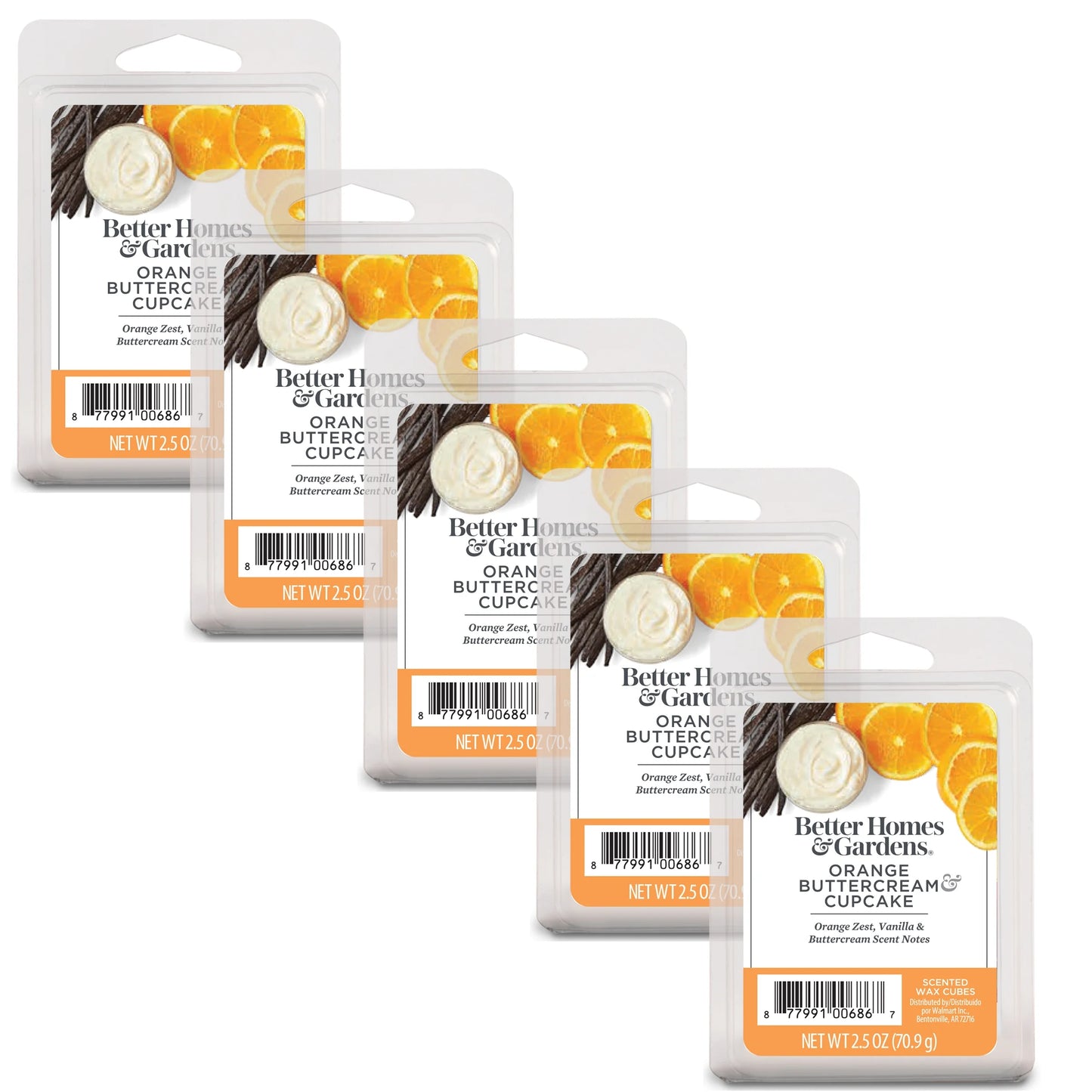 Orange Buttercream Cupcake Scented Wax Melts, , 2.5 Oz (5-Pack)