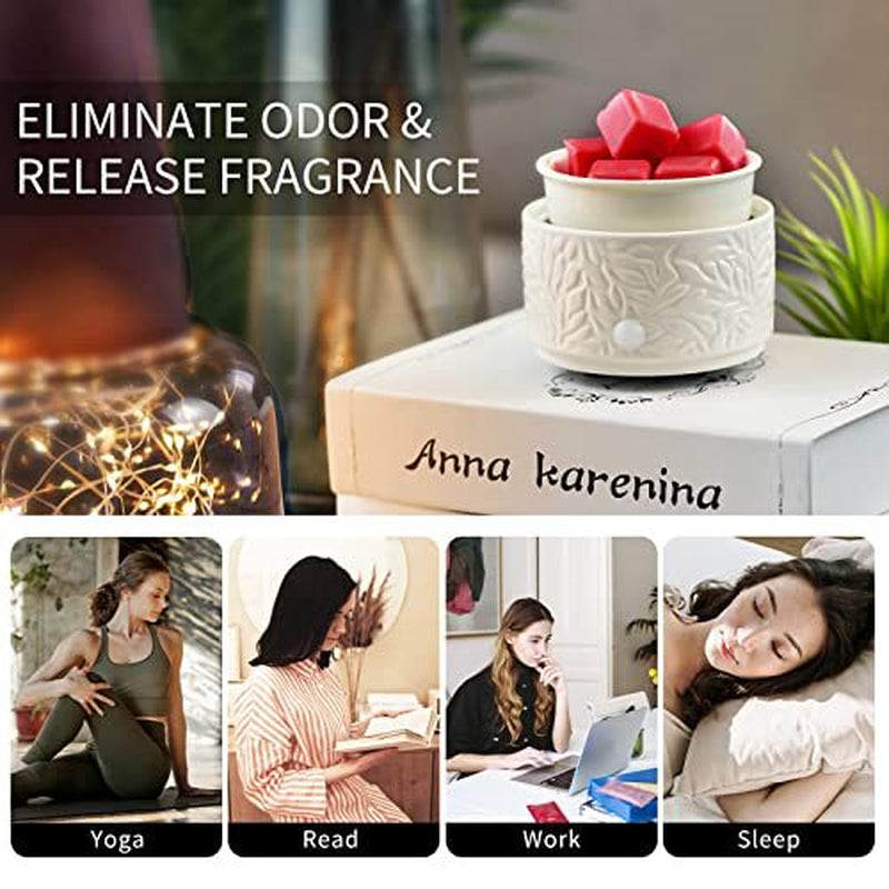 Elusiaka Wax Melt Burner Ceramic 3-In-1 Oil Burner Electric Wax Melter Fragrance