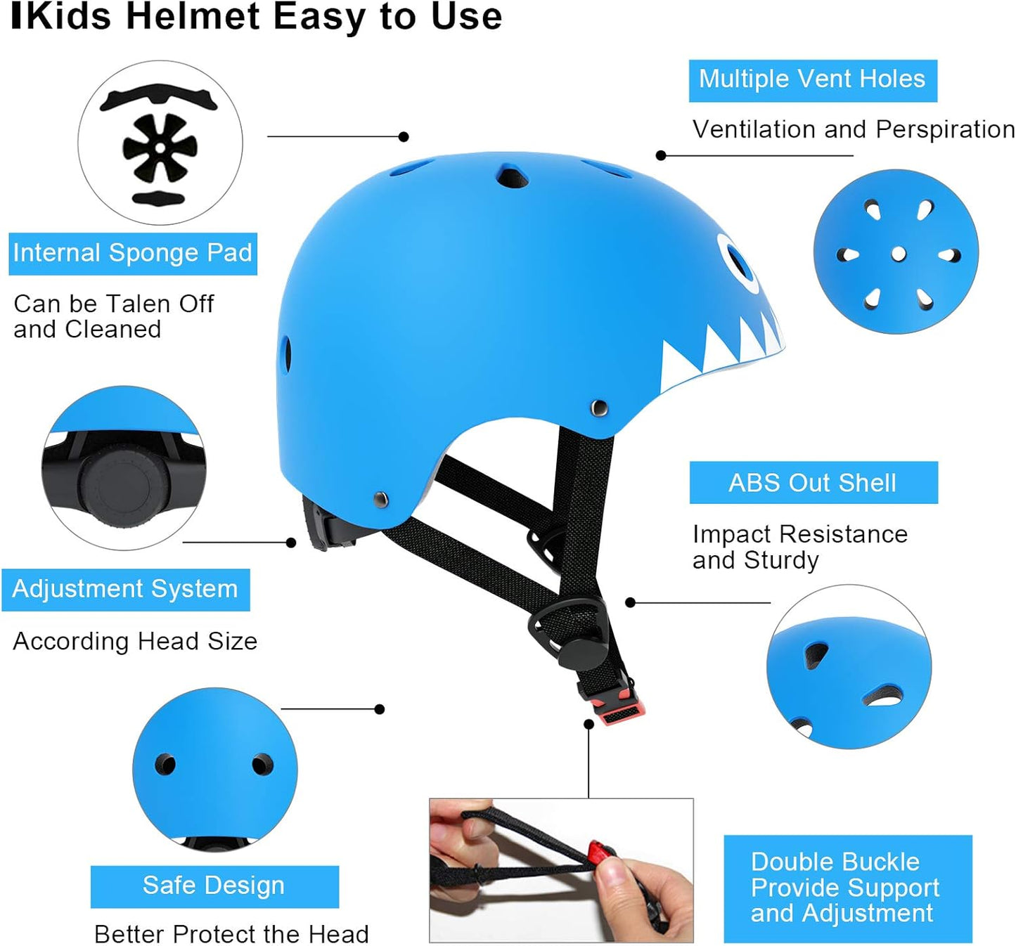 Toddler Helmet for 2-8 Years Kids Bike Helmets Baby Girls Boys Multi-Sport Adjustable Skateboard Bicycle Helmet Lightweight 3 Sizes for Toddler to Youth 8-14