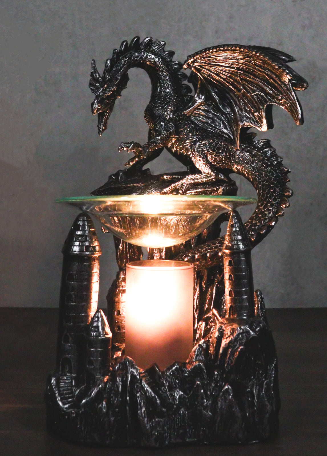 Ebros Smaug Castle Dragon Electric Oil Burner Tart Warmer Statue 9.5"H Figurine