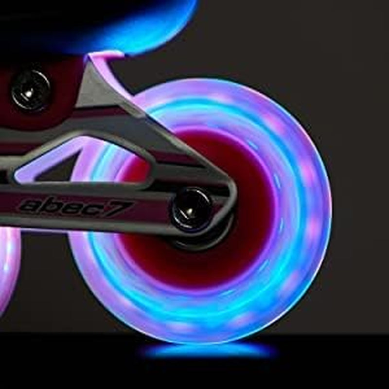 Kids Inline Skates for Girls & Boys - Adjustable Skates with LED Illuminating Light up Wheels - Youth Skates for Indoors & Outdoors