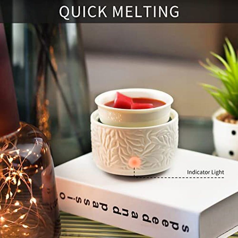 Elusiaka Wax Melt Burner Ceramic 3-In-1 Oil Burner Electric Wax Melter Fragrance