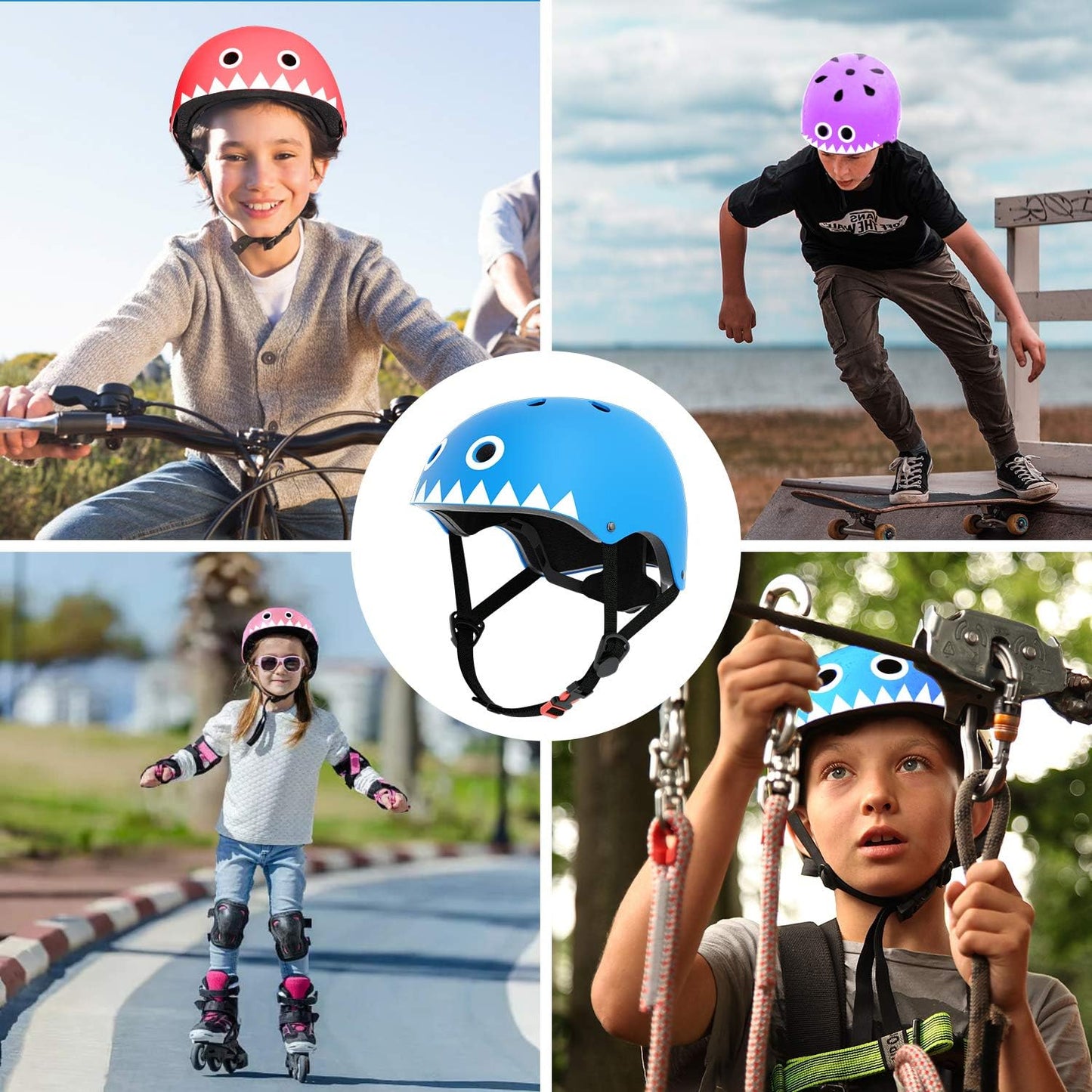 Toddler Helmet for 2-8 Years Kids Bike Helmets Baby Girls Boys Multi-Sport Adjustable Skateboard Bicycle Helmet Lightweight 3 Sizes for Toddler to Youth 8-14