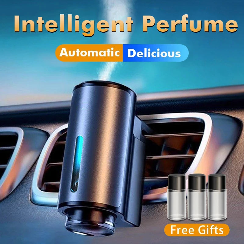 Smart Car Air Aromatherapy Diffuser Fragrance Car Air Fresheners with Three Adjustable Humidifier Essential Oil Diffuser