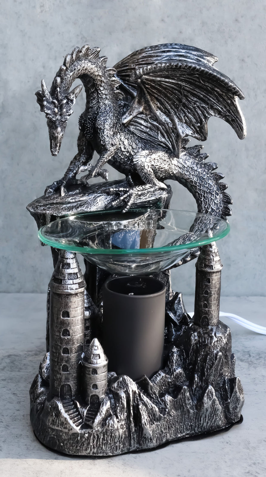 Ebros Smaug Castle Dragon Electric Oil Burner Tart Warmer Statue 9.5"H Figurine