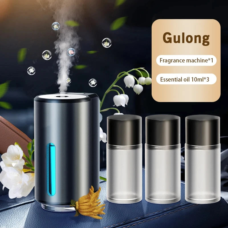 Smart Car Air Aromatherapy Diffuser Fragrance Car Air Fresheners with Three Adjustable Humidifier Essential Oil Diffuser