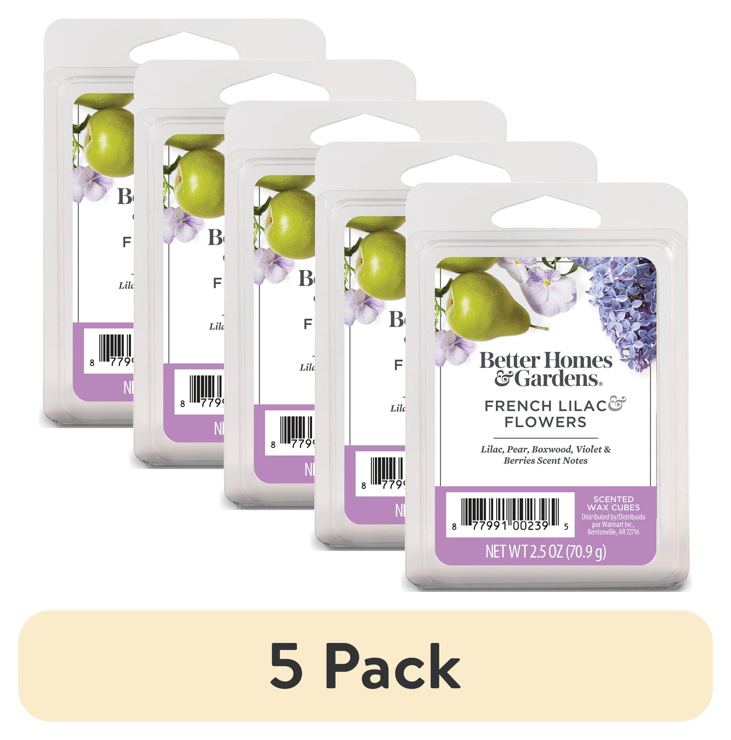 (5 Pack) French Lilac Flowers Scented Wax Melts, , 2.5 Oz (1-Pack)