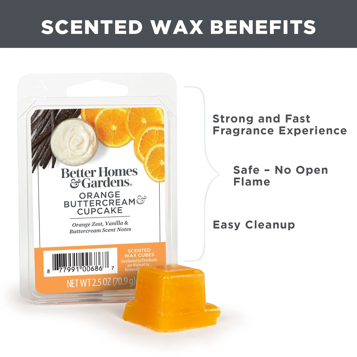 Orange Buttercream Cupcake Scented Wax Melts, , 2.5 Oz (5-Pack)