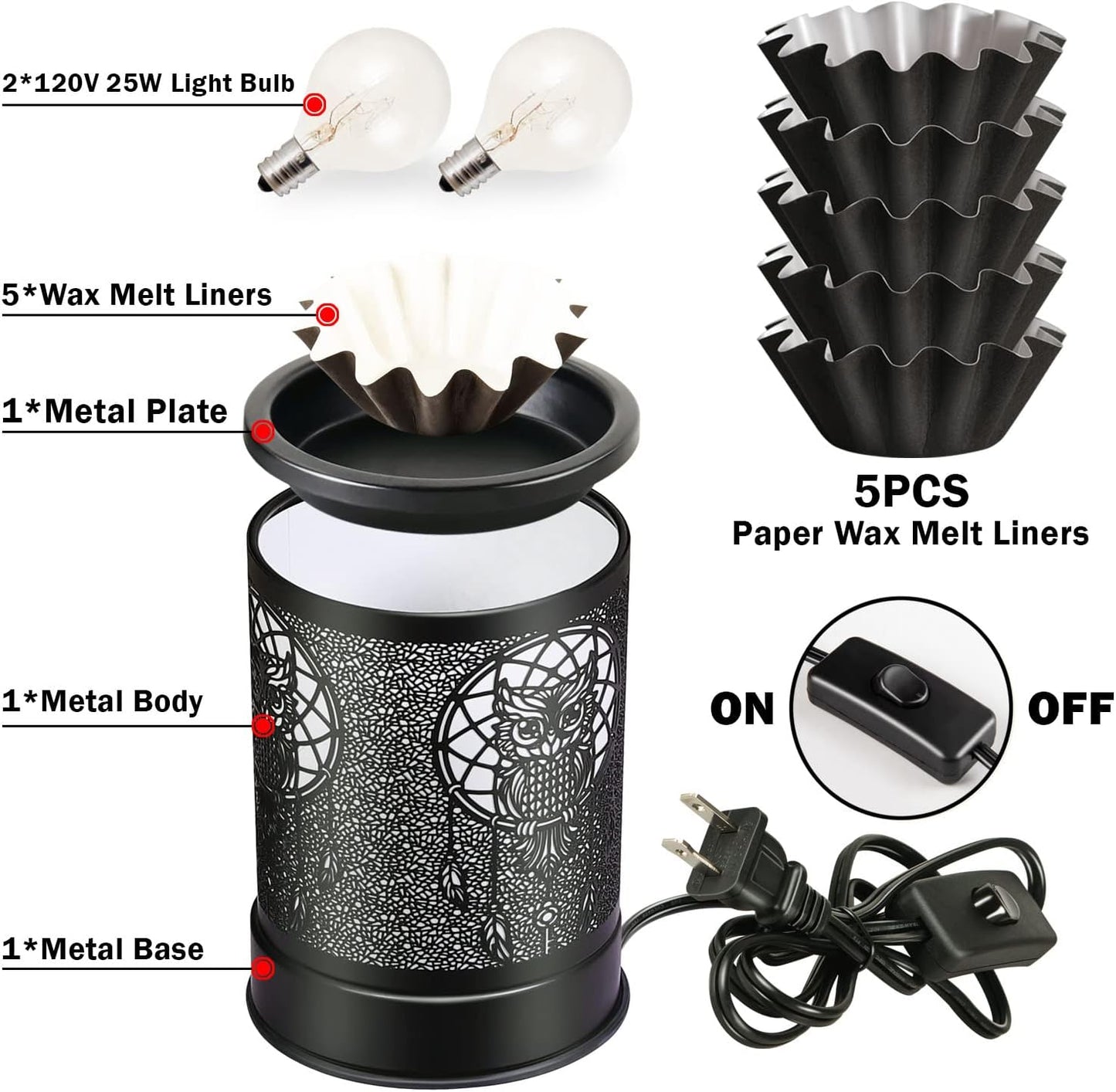 Wax-Melt Warmer for Scented Wax-Melter Candle-Burner - Electric Wax Heater Fragrance Essential Oil Burner for Spa Yoga Gym Office Home Decor