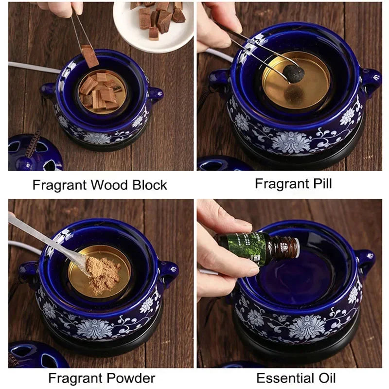 YXY 110V/220V Timing Essential Oil Stove Temperature Regulating Electric OUD Incense Burners Aromatherapy Censer Set for Home