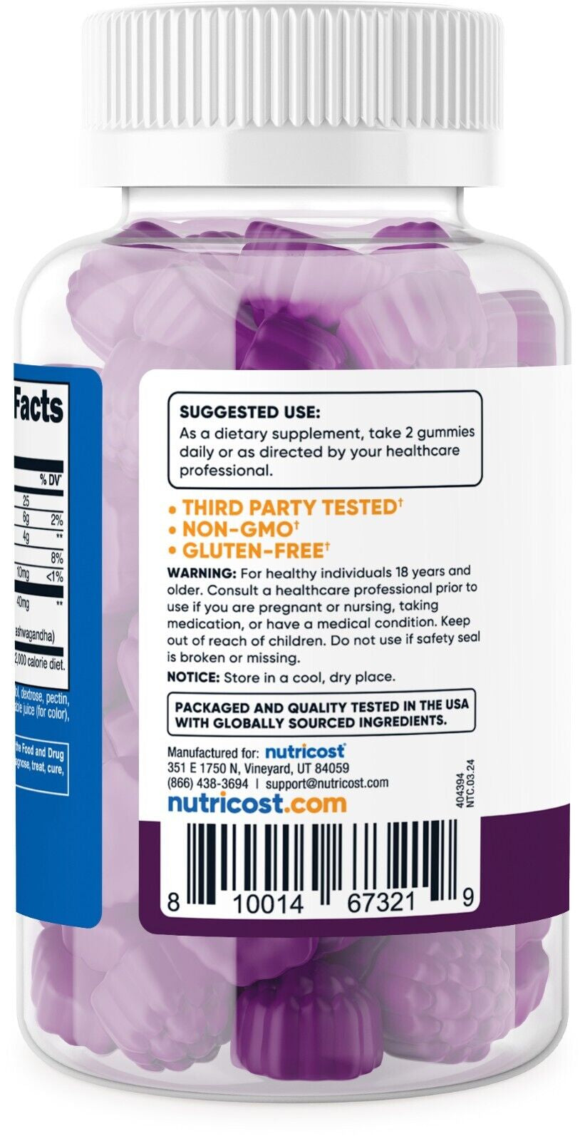 Nutricost Ashwagandha Gummies 1200Mg Equivalent (Mixed Berry Flavor) 30 Servings