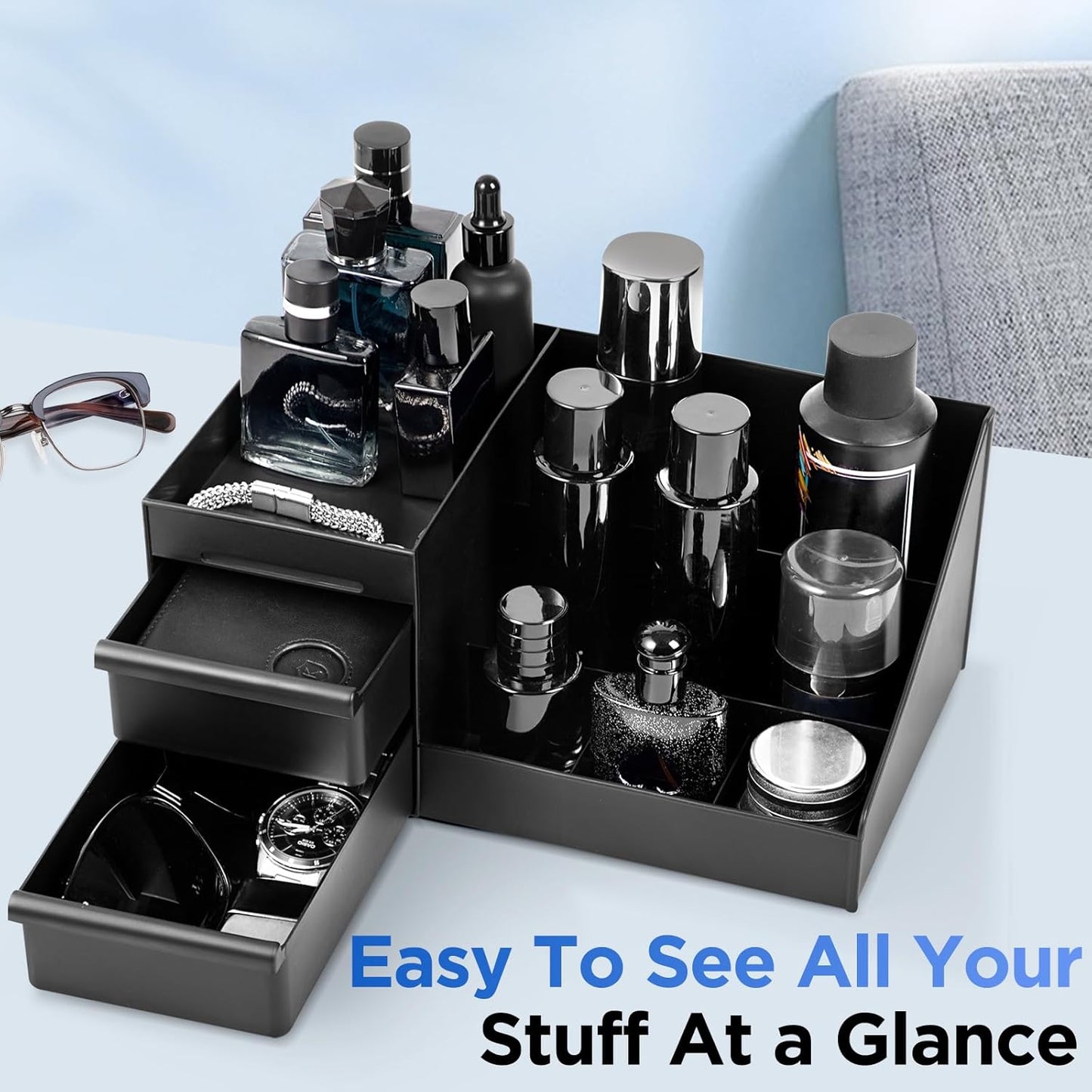Cologne Organizer for Men,Cologne Stand,Shelves for Perfumes,Organizador De Perfumes,Estante Para Perfumes,Dresser Organizer Countertop,Mens Bedroom Essentials,Gifts for Men