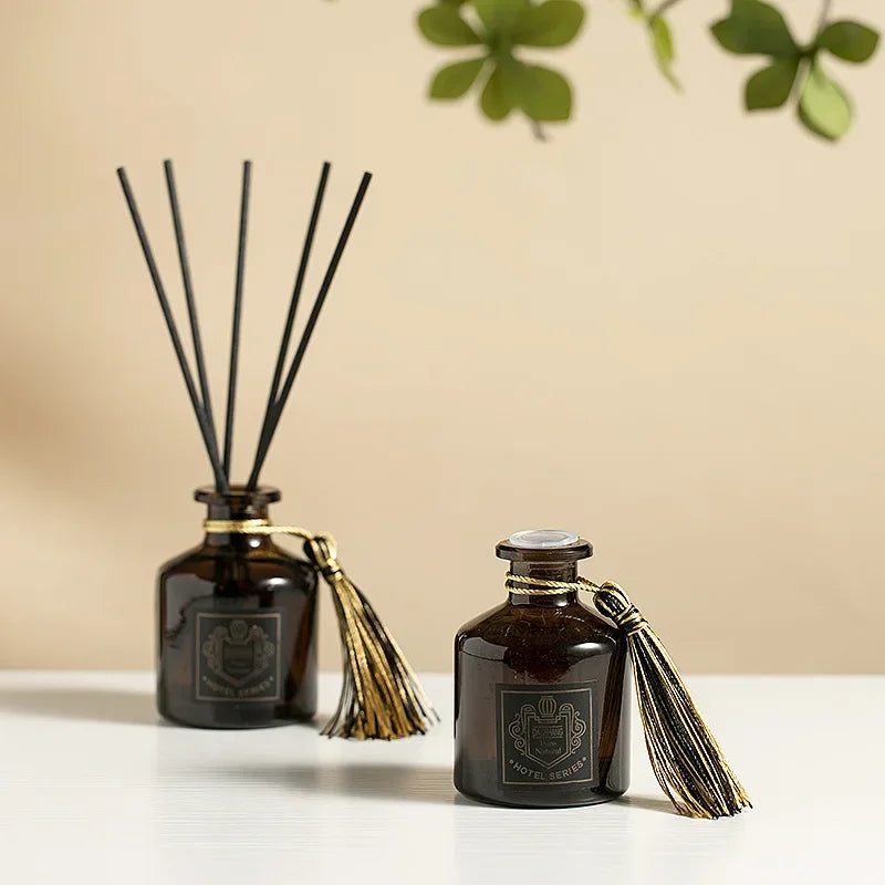 Y Aromeasy 50Ml Reed Diffuser Sets Homestay Hotel Bathroom Rattan Aromatherapy Glass Diffuser Air Freshener Home Fragrance