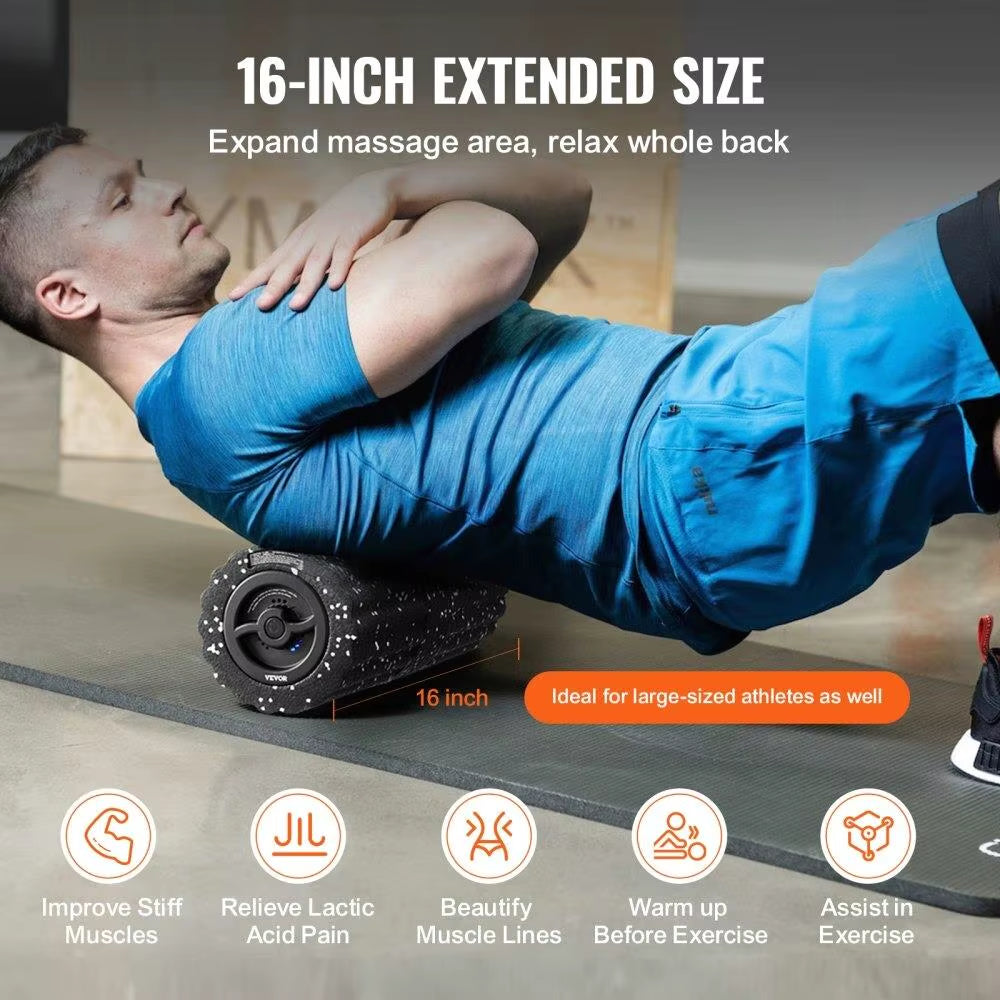 Vibrating Foam Roller 4 Levels Rechargeable Electric EPP Foam Massager