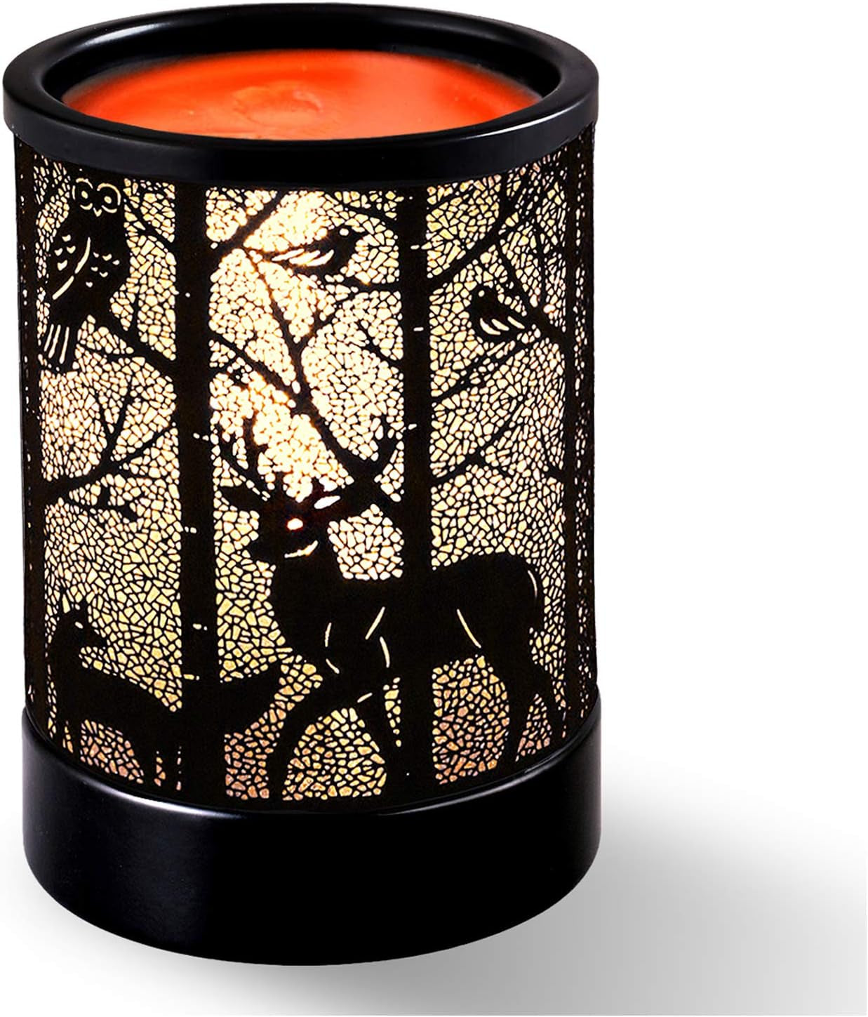 Fragrance Wax Melts Warmer Electric Candle Essential Oil Burner with 2 Pcs 25W Bulbs,Hollowed-Out Electric Wax Warmer Night Lamp for Home Office Decor & Gifts