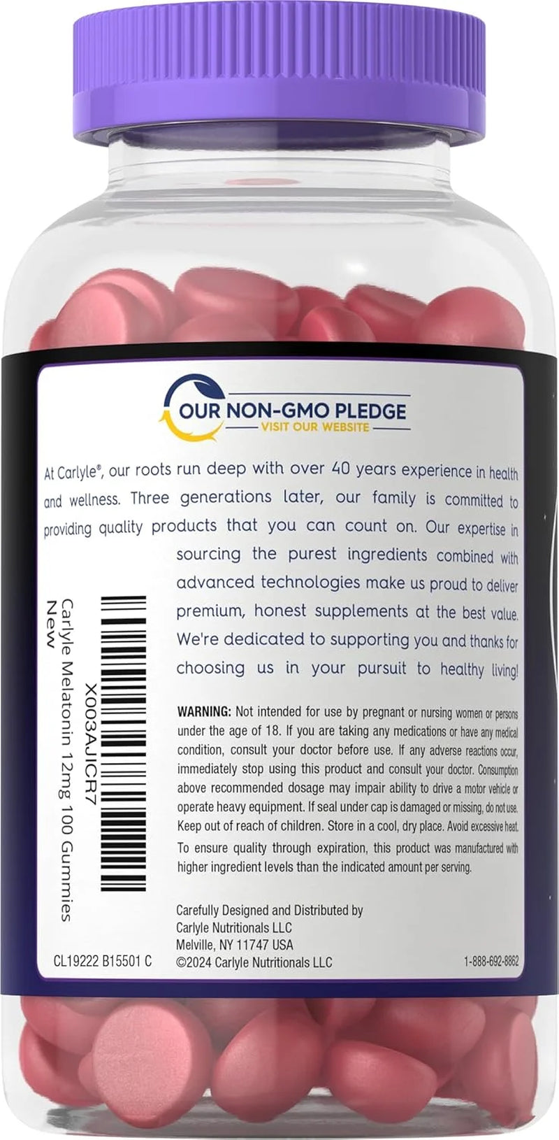 Melatonin 12Mg | 100 Vegan Gummies | Berry Flavor | for Men and Women | by