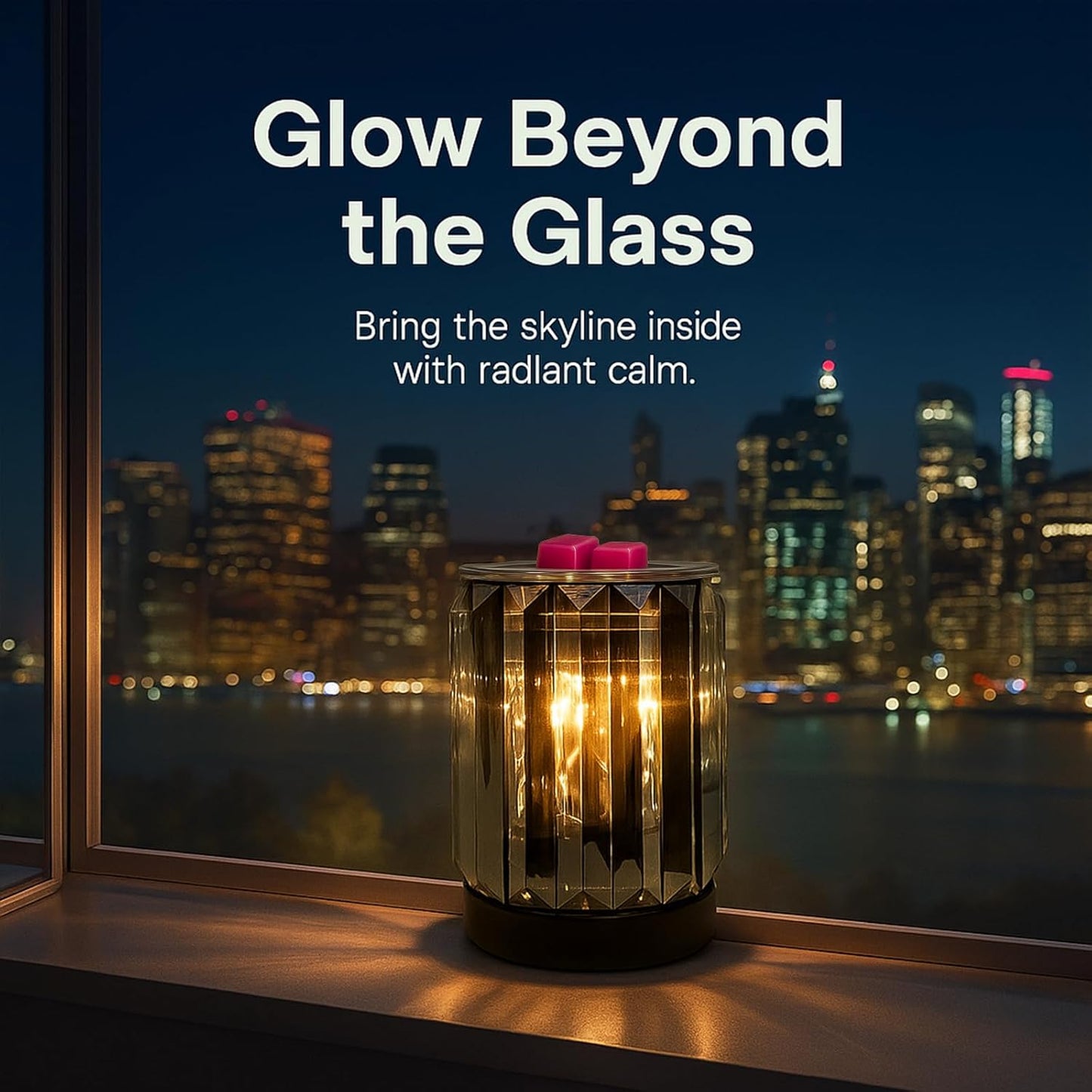 Wax Melting Heater Electric Burning Burner Electric Essential Oil Warmer Incense Wax Melt Warmer Night Light Aroma Decorative Lamp for Gifts & Decor(Ironwork Crystal)