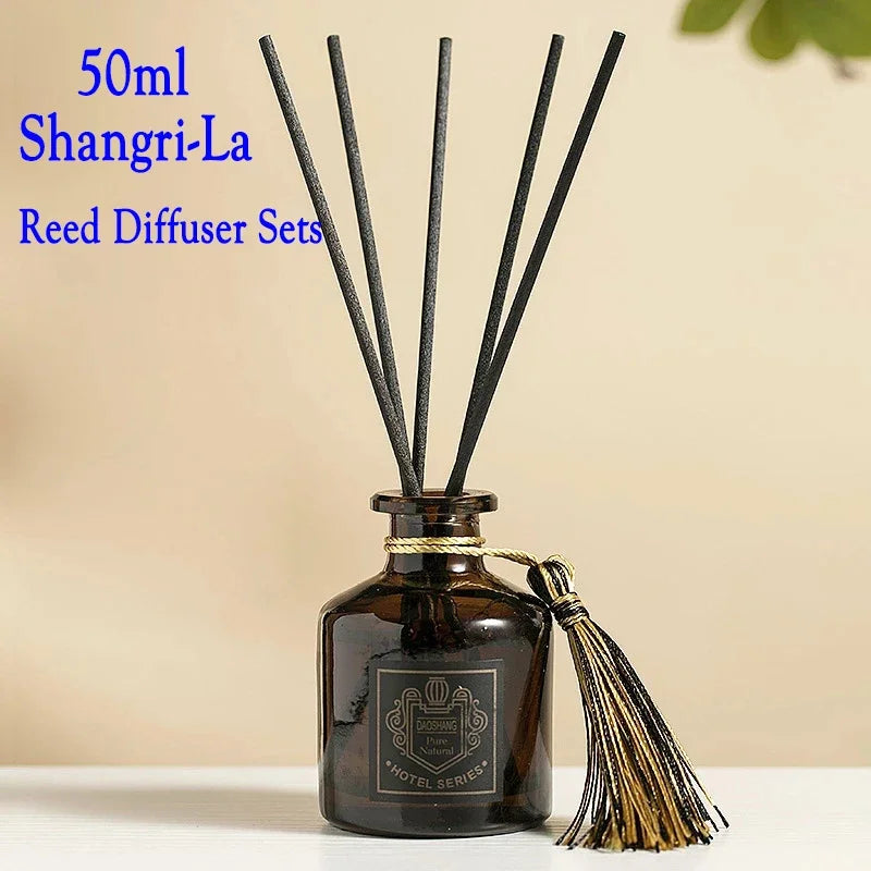 Y Aromeasy 50Ml Reed Diffuser Sets Homestay Hotel Bathroom Rattan Aromatherapy Glass Diffuser Air Freshener Home Fragrance