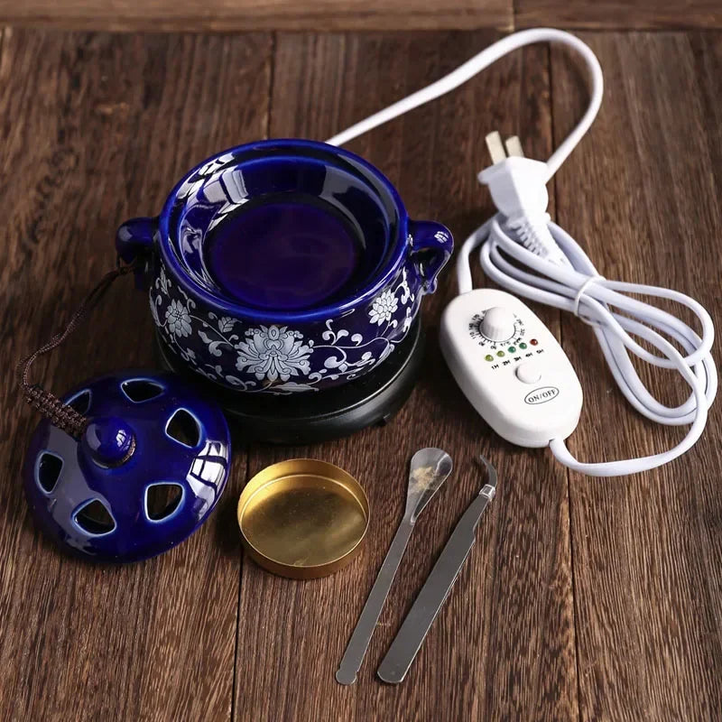 YXY 110V/220V Timing Essential Oil Stove Temperature Regulating Electric OUD Incense Burners Aromatherapy Censer Set for Home