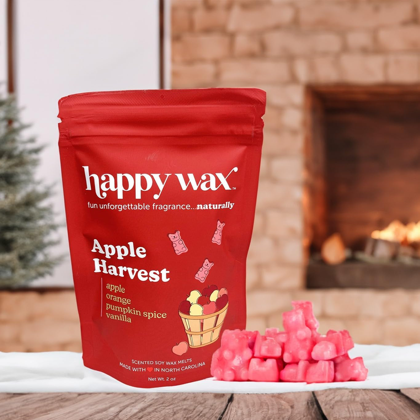 Apple Harvest Scented Bear Wax Melts - Natural Strong Fall Scented Wax Melts Infused W/Essential Oils - Non Toxic Wax Melt. Scented Soy Wax Melts for Warmers (8 Oz Pouch)
