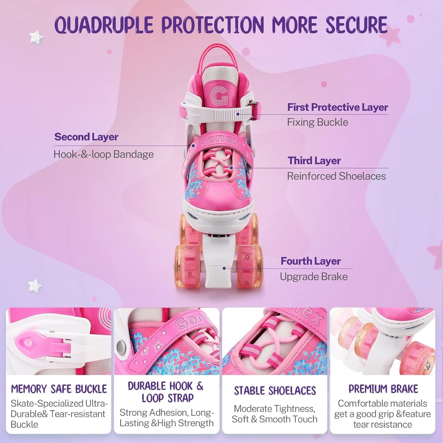 Roller Skates for Girls Kids Boys Women with All Light up Wheels,Adjustable Rollerskates for Beginners Toddler Youth, Gift for Indoor Outdoor