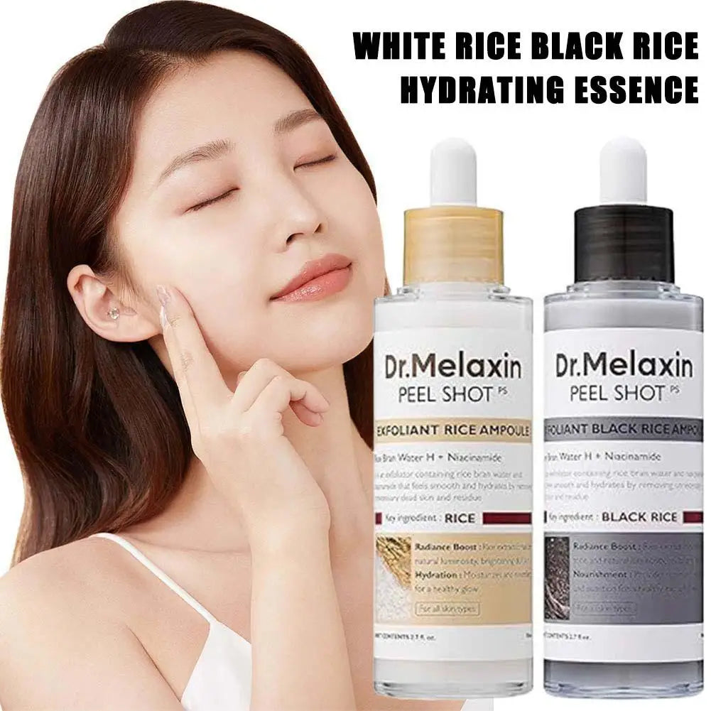 Korean Dr. Melaxin Rice White and Black Soften Serum Exfoliating Essence Peel Shot Moisturizing Gentle Exfoliation Skin Care