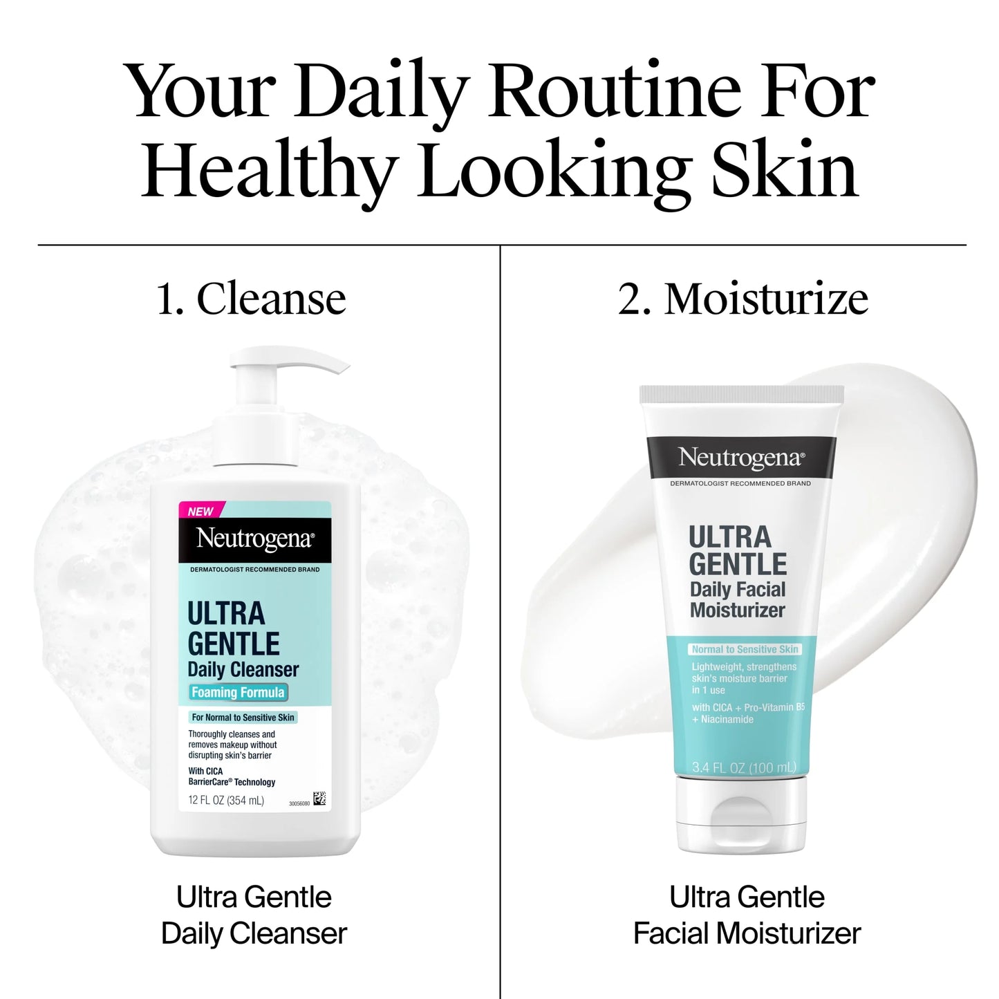 (2 Pack) Ultra Gentle Daily Foaming Facial Cleanser, 12 Fl. Oz