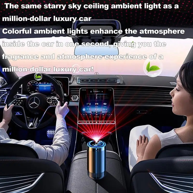Car Perfume Diffuser Starry Sky Projector Romantic Auto Sensor Fragrance Diffuser Long Lasting Portable Dashboard Decoration