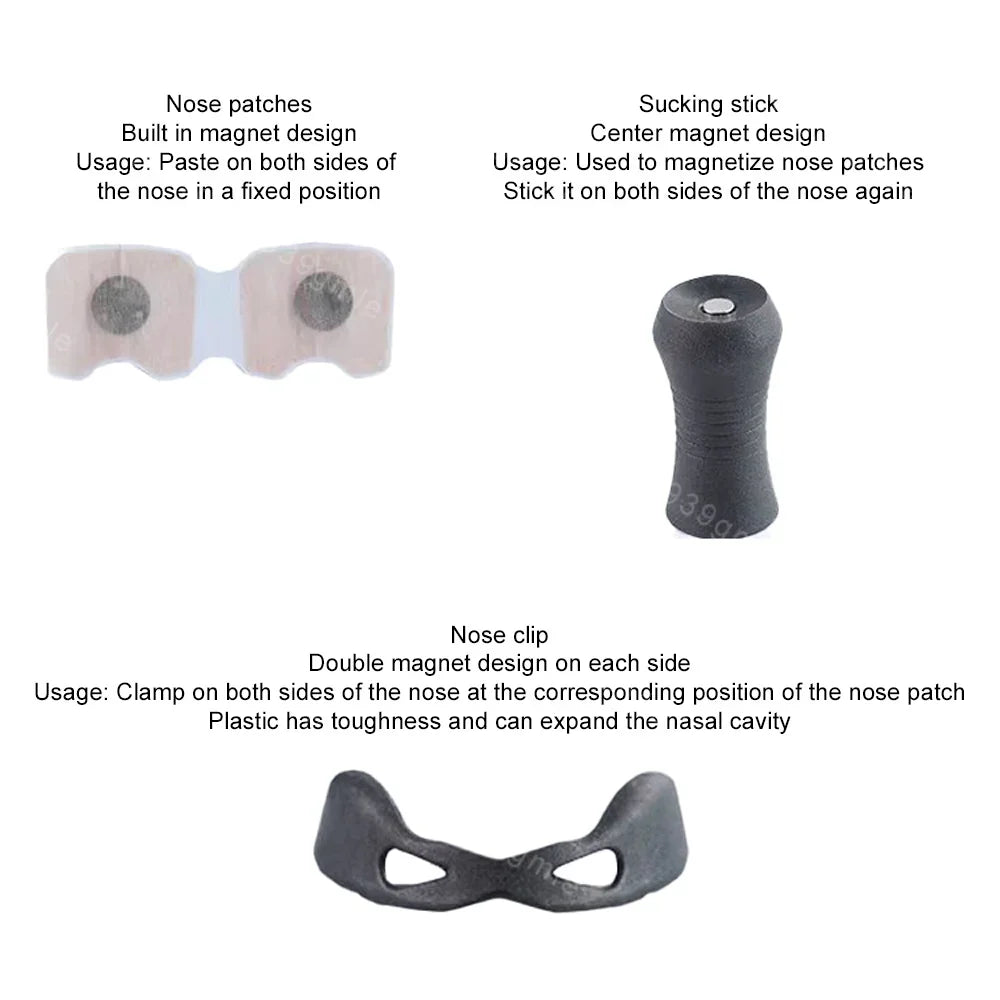 Nasal Strips Magnetic Nasal Breathing Dilators Kits Reduce Snoring Nasal Dilator Boost Oxygen Intake, Breathing Refill Nose Clip
