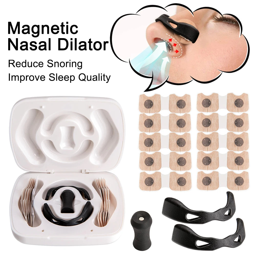 Nasal Strips Magnetic Nasal Breathing Dilators Kits Reduce Snoring Nasal Dilator Boost Oxygen Intake, Breathing Refill Nose Clip