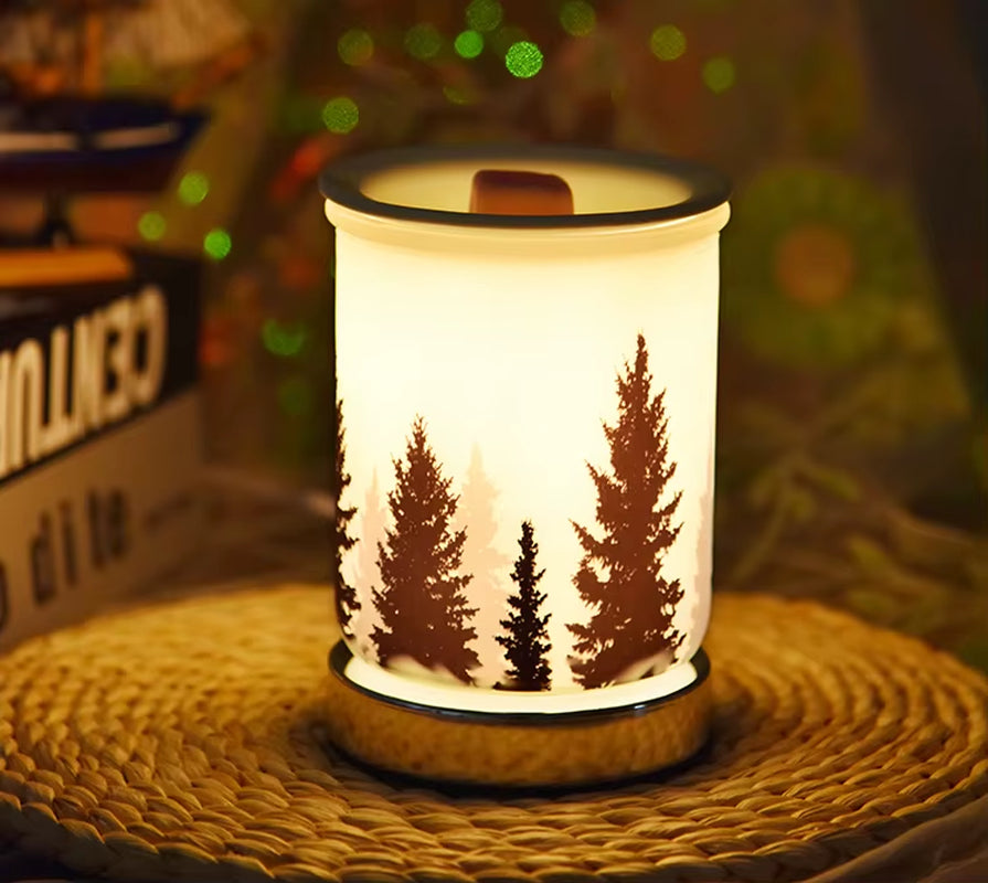 Glass Electric Oil Burner Wax Melt Burner 3D Sunset Aroma Lamp Melter Fragrance Burner Warmer Romantic Atmosphere