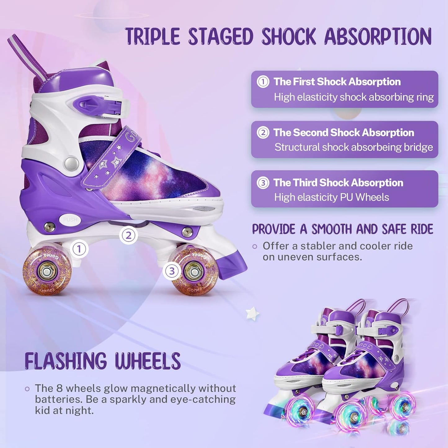 Roller Skates for Girls Kids Boys Women with All Light up Wheels,Adjustable Rollerskates for Beginners Toddler Youth, Gift for Indoor Outdoor