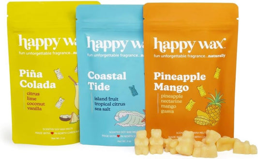 Beach Mix Premium Scented Natural, Non Toxic Soy Wax Melts – 6 Total Oz. of Scented Wax Melts. Includes: Pina Colada, Coastal Tide, and Pineapple Mango