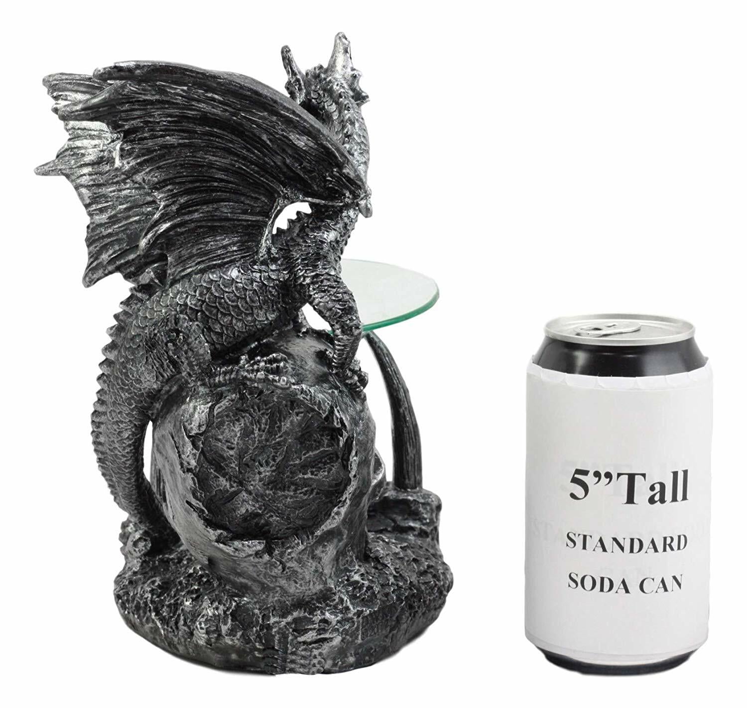 Ebros Skull Graveyard Dragon Electric Oil Burner or Tart Warmer Statue 8.5" Tall