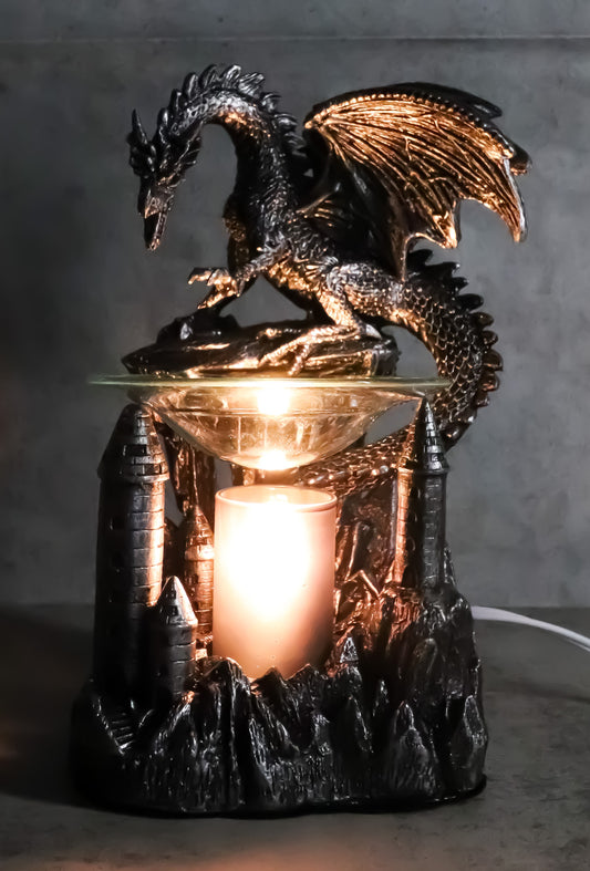 Ebros Smaug Castle Dragon Electric Oil Burner Tart Warmer Statue 9.5"H Figurine