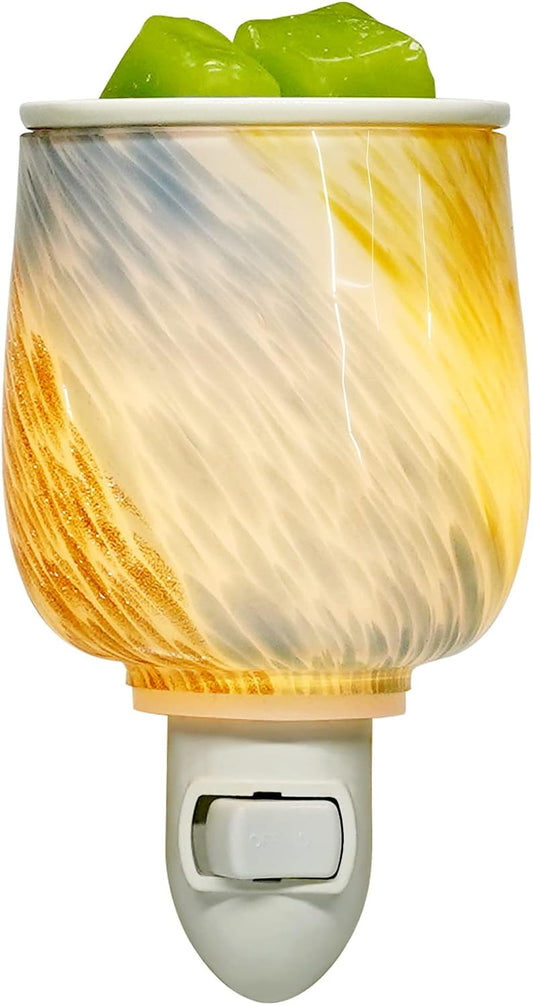 Wax Melt Warmer Plug in Wall,Art Glass Pluggable Fragrance Wax Melter Warmer, Home Fragrance Scented Wax Melter, Night Light Decorative Wax Warmer for Scented Wax to Freshen Rooms Office