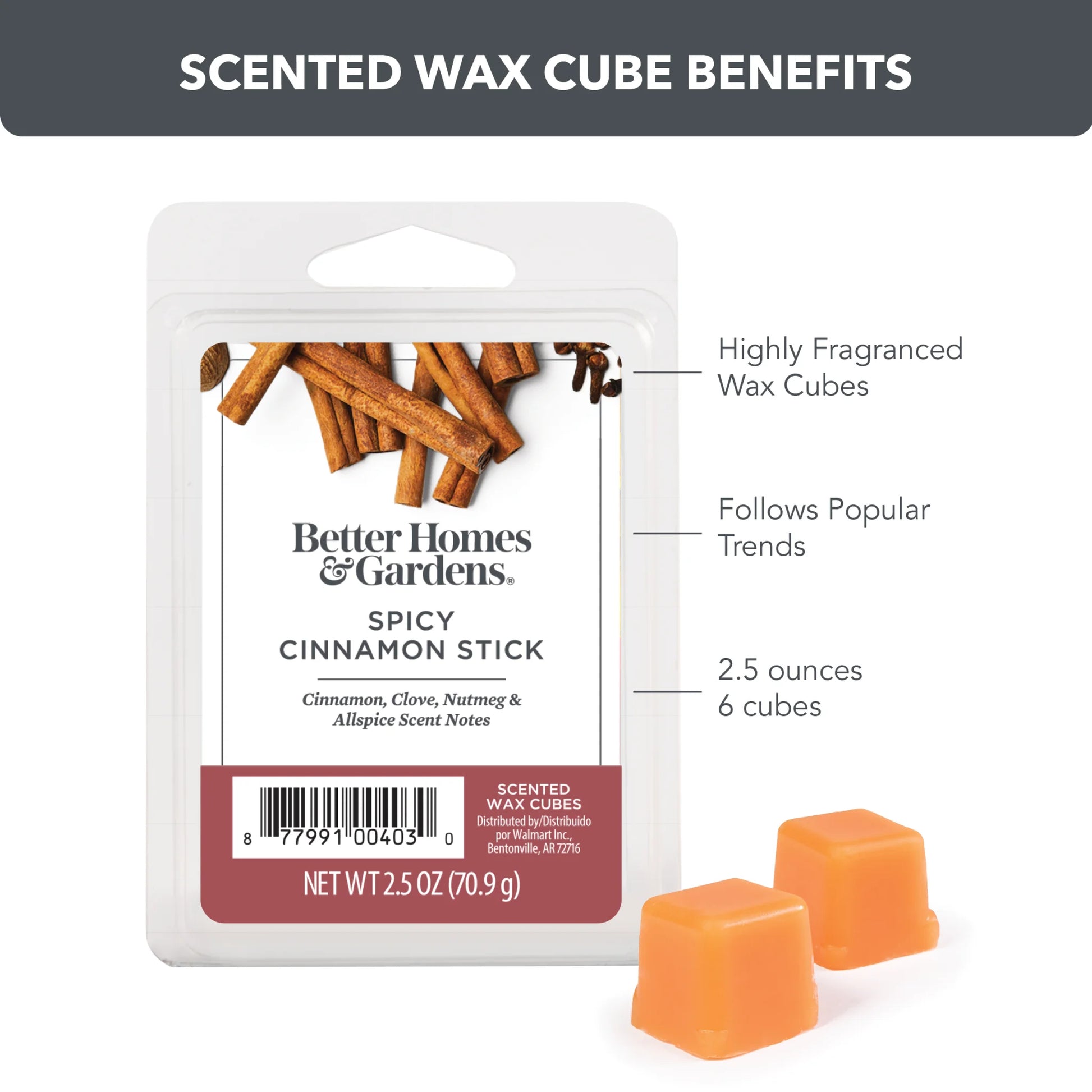 (3 Pack) Spicy Cinnamon Stick Scented Wax Melts, , 2.5 Oz (5-Pack)