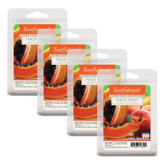 2.5 Oz Peach Papaya Scented Wax Melts, 4-Pack