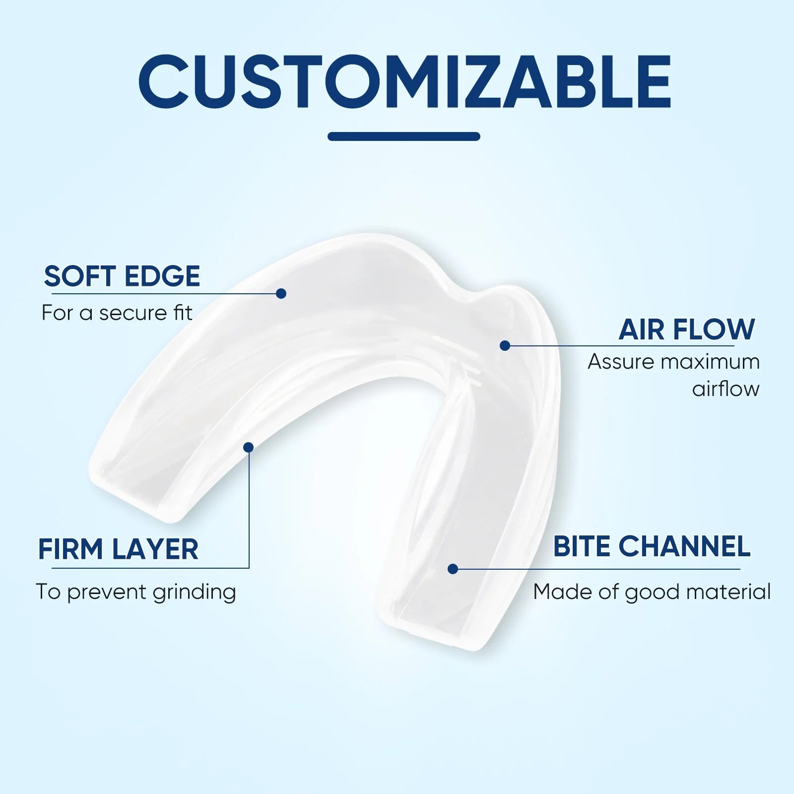 Mouth Guard for Grinding Teeth at Night, Mouth Guard Sports, Anti-Snoring Device(4Piece Set/2Sizes)