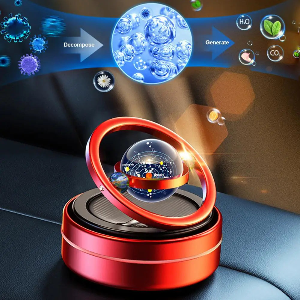 Portable Kinetic Molecular Heater Double Ring Auto Rotating Solar Heater Car Oil Diffuser Living Room Bathroom Car Air Freshener