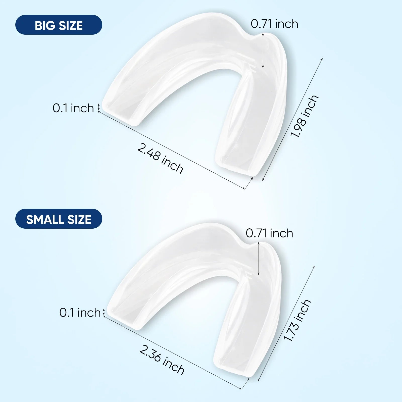 Mouth Guard for Grinding Teeth at Night, Mouth Guard Sports, Anti-Snoring Device(4Piece Set/2Sizes)