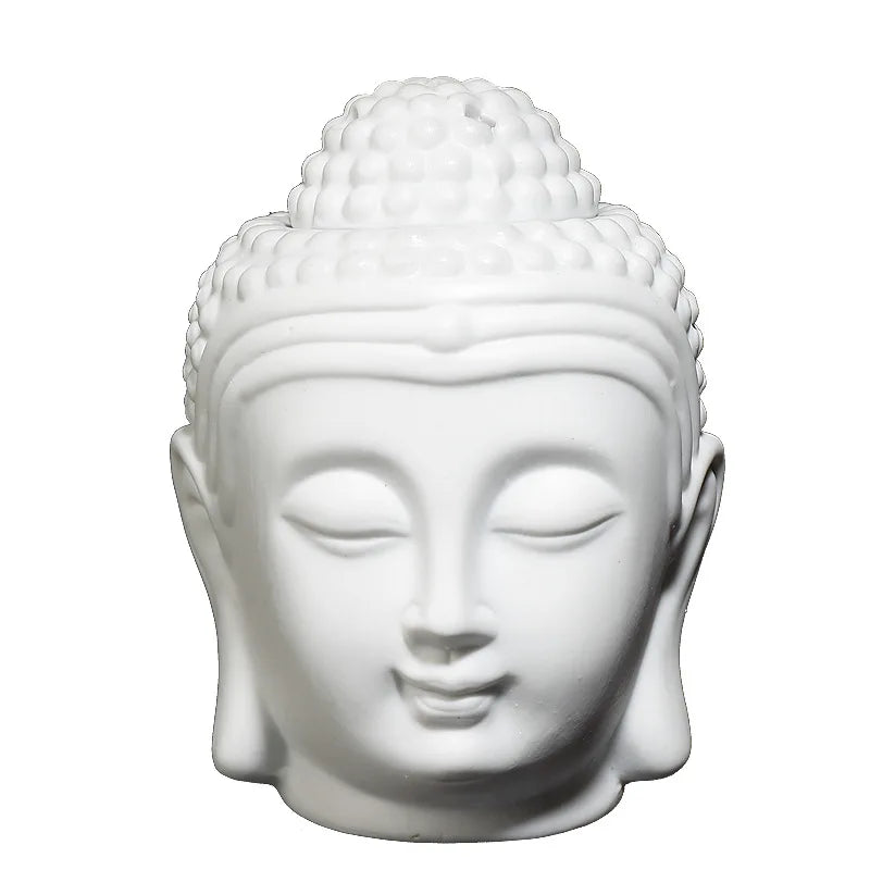 Zen Yoga Set Ceramic Aromatherapy Oil Burner Buddha Head Aroma Essential Oil Diffuser Indian Incense Buddha Tibetan Incense Base