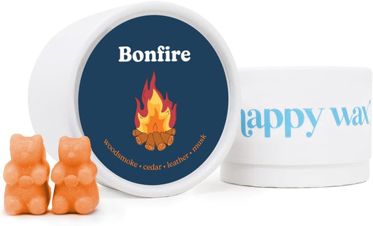 Bonfire Scented Bear Wax Melts - Natural Strong Scented Woodsy Wax Melts Infused W/Essential Oils - Non Toxic Wax Melt & Pet Safe Wax Melts - (4 Oz Tin)