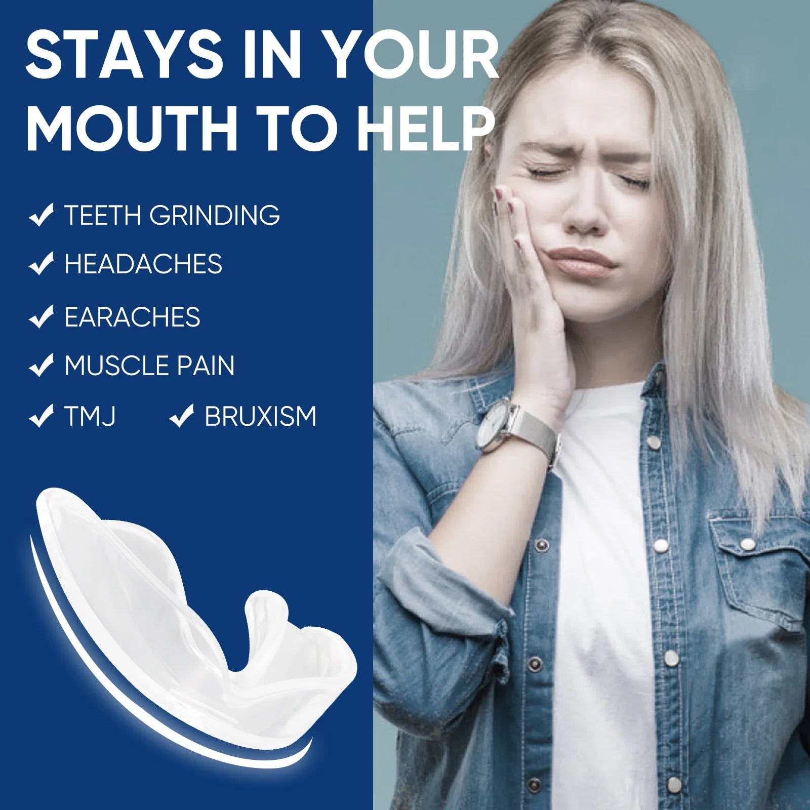 Mouth Guard for Grinding Teeth at Night, Mouth Guard Sports, Anti-Snoring Device(4Piece Set/2Sizes)