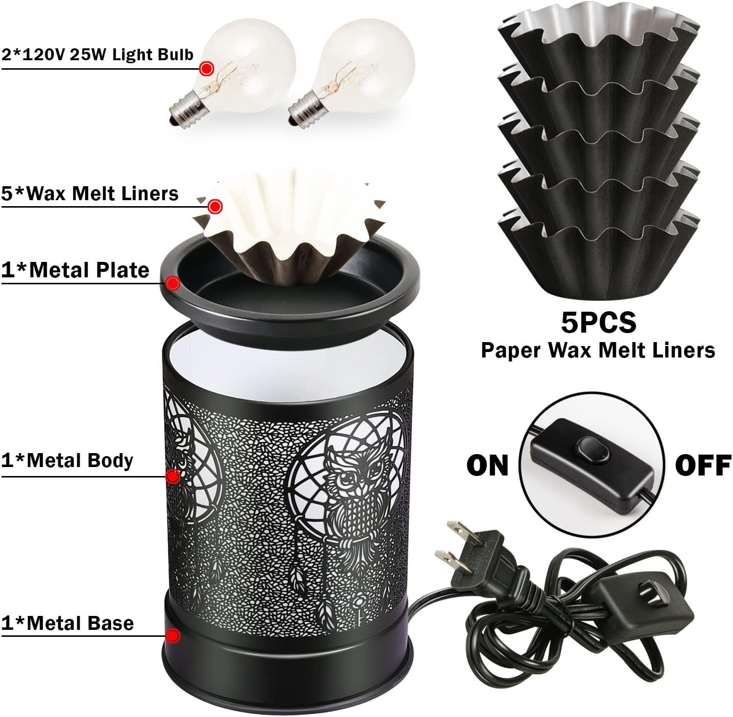 Wax-Melt Warmer for Scented Wax-Melter Candle-Burner - Electric Wax Heater Fragrance Essential Oil Burner for Spa Yoga Gym Office Home Decor