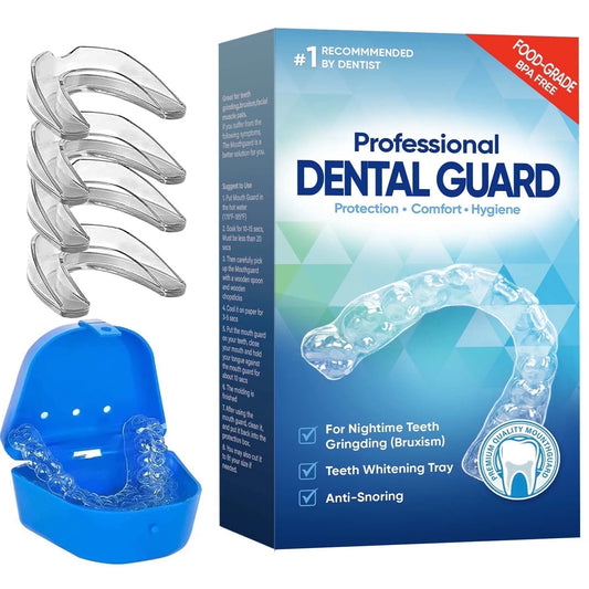 Mouth Guard for Grinding Teeth at Night, Mouth Guard Sports, Anti-Snoring Device(4Piece Set/2Sizes)