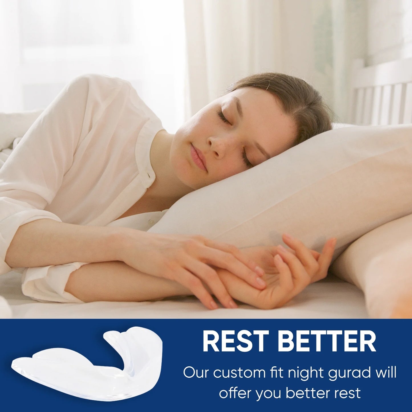 Mouth Guard for Grinding Teeth at Night, Mouth Guard Sports, Anti-Snoring Device(4Piece Set/2Sizes)