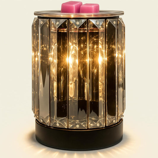 Wax Melting Heater Electric Burning Burner Electric Essential Oil Warmer Incense Wax Melt Warmer Night Light Aroma Decorative Lamp for Gifts & Decor(Ironwork Crystal)
