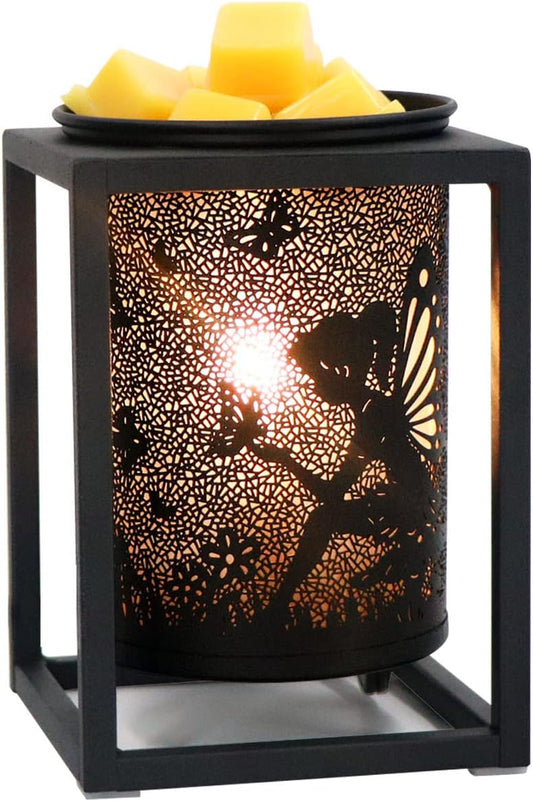 Scented Wax Melt Warmer Electric,Fairy Candle Wax Warmer,Metal Steel Candle Warmers Burner with Cord,Vintage Fragrant Wax Electric Heater to Freshen Home Birthday Decor Gift Idea