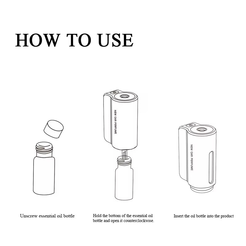 Portable Wireless Ultrasonic Car Aroma Diffuser with Custom LOGO Fragrance Vent Diffuser Machine Essential Oil Diffuser